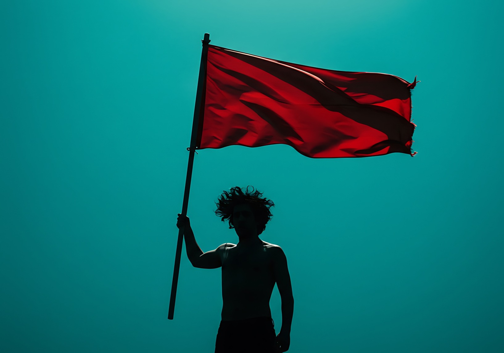 man with flag